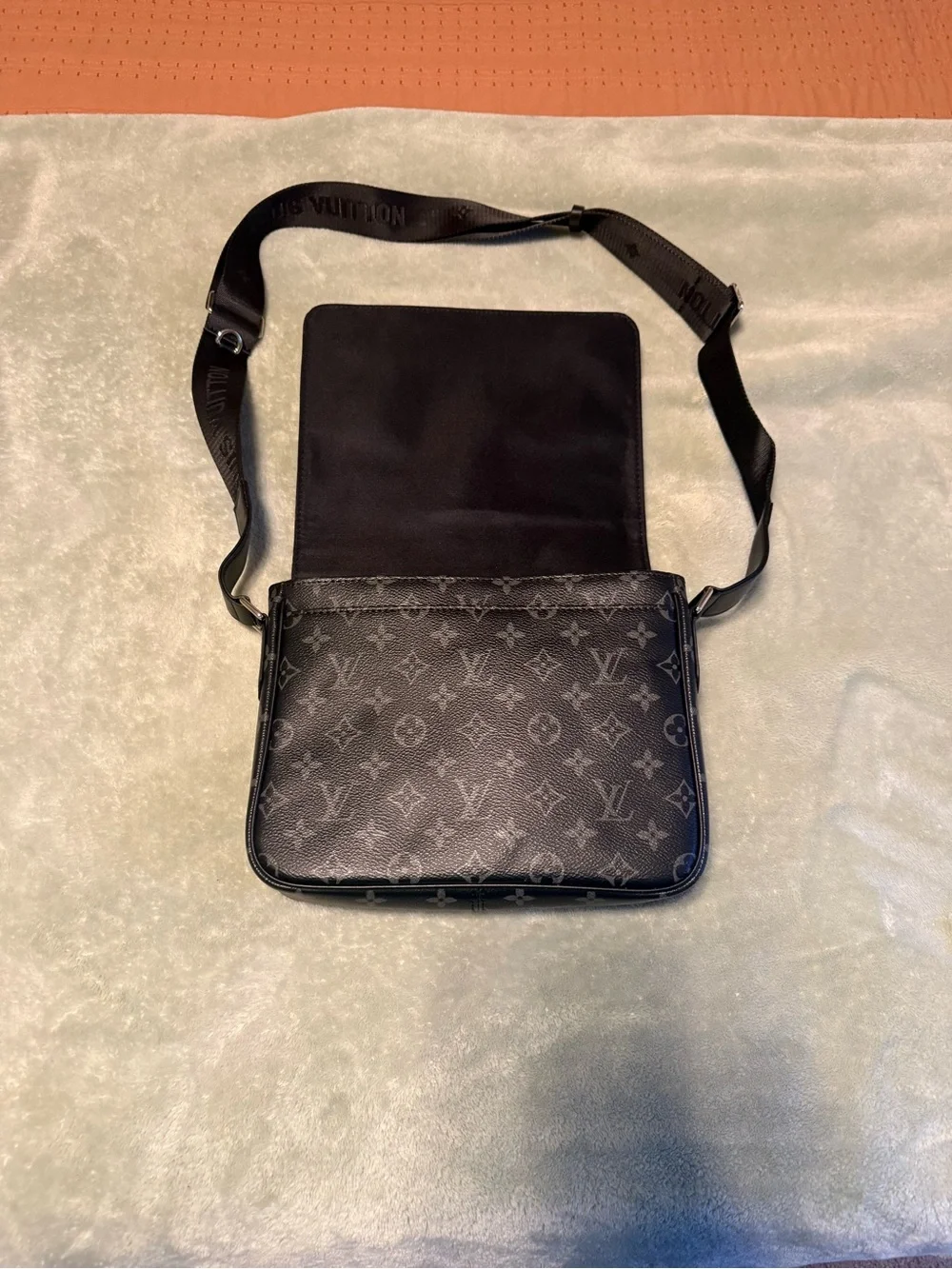 Louis Vuitton Black & Gray Monogram Canvas Messenger Bag